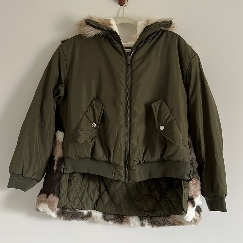 French Connection Colleen Hi-Lo Coat Faux Fur